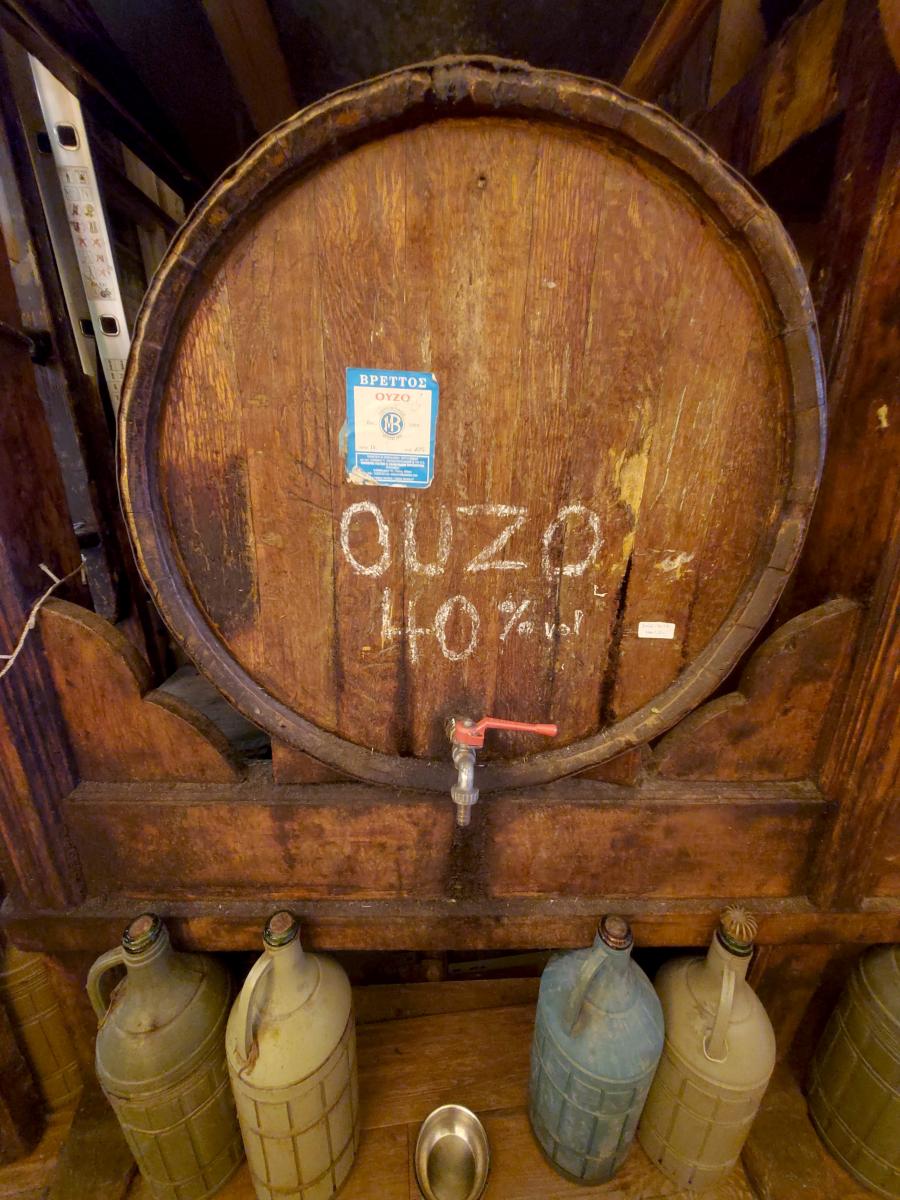 Ouzo barrel in Athens Greece